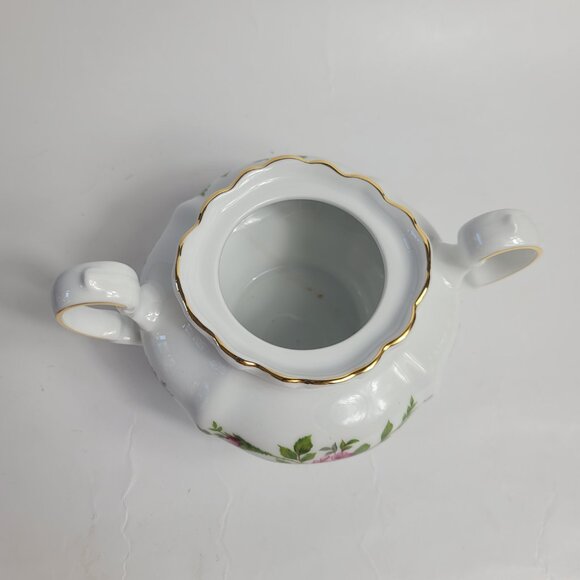 Traditions China Johann Haviland Moss Rose Sugar Bowl White with Pink Roses - Picture 6 of 16